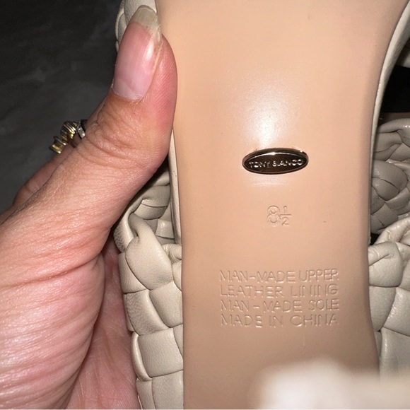 Tony Bianco Nude Leather Woven Heels Size 8.5 - Picture 12 of 12